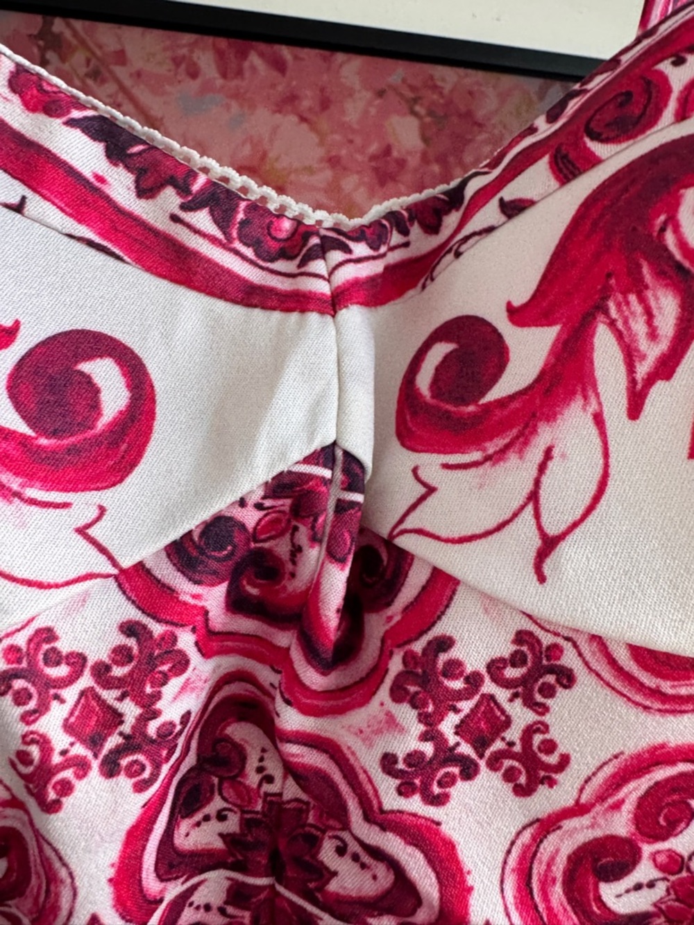 Designer-Style Majolica Red Maxi Sundress - Picture 4 of 8